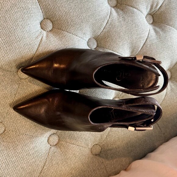 Ivanka Trump Black Leather Slingback Booties Size 8 - Picture 6 of 8